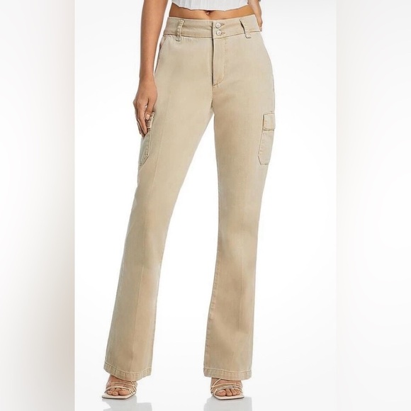 PAIGE Pants - Paige Woman’s Beige High Rise Solid Cargo Jean Pants Size 31, EUC
